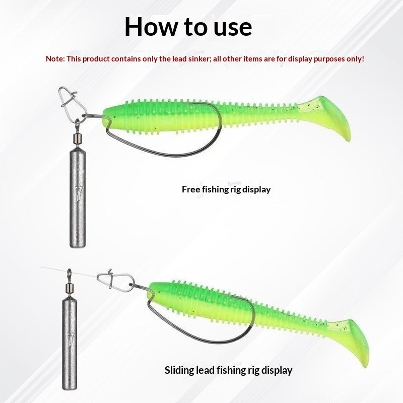 Rig de pêche libre Lure avec un sicker de plomb intégré