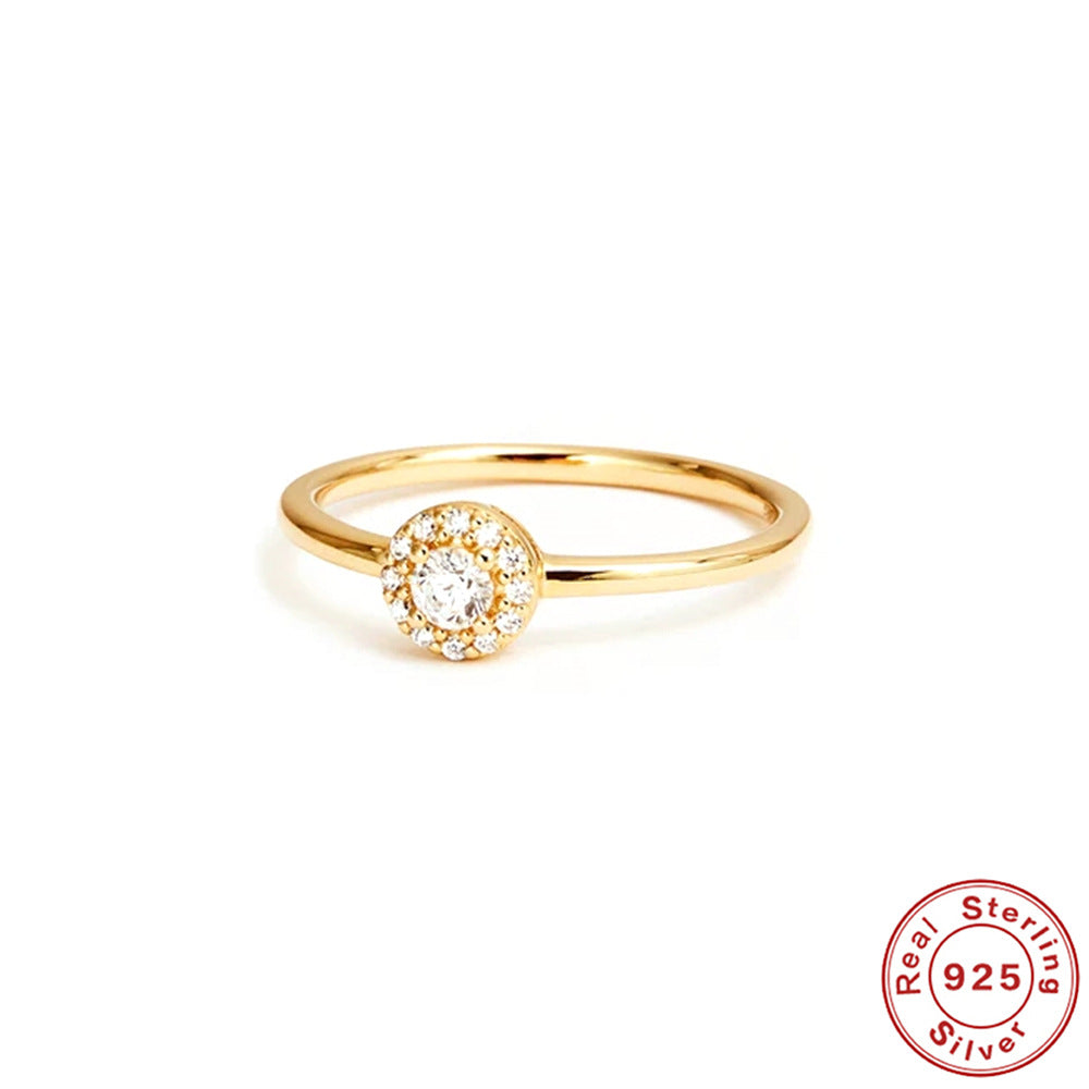 Coin arrondi du vent Moissanite Anneau Or 18K