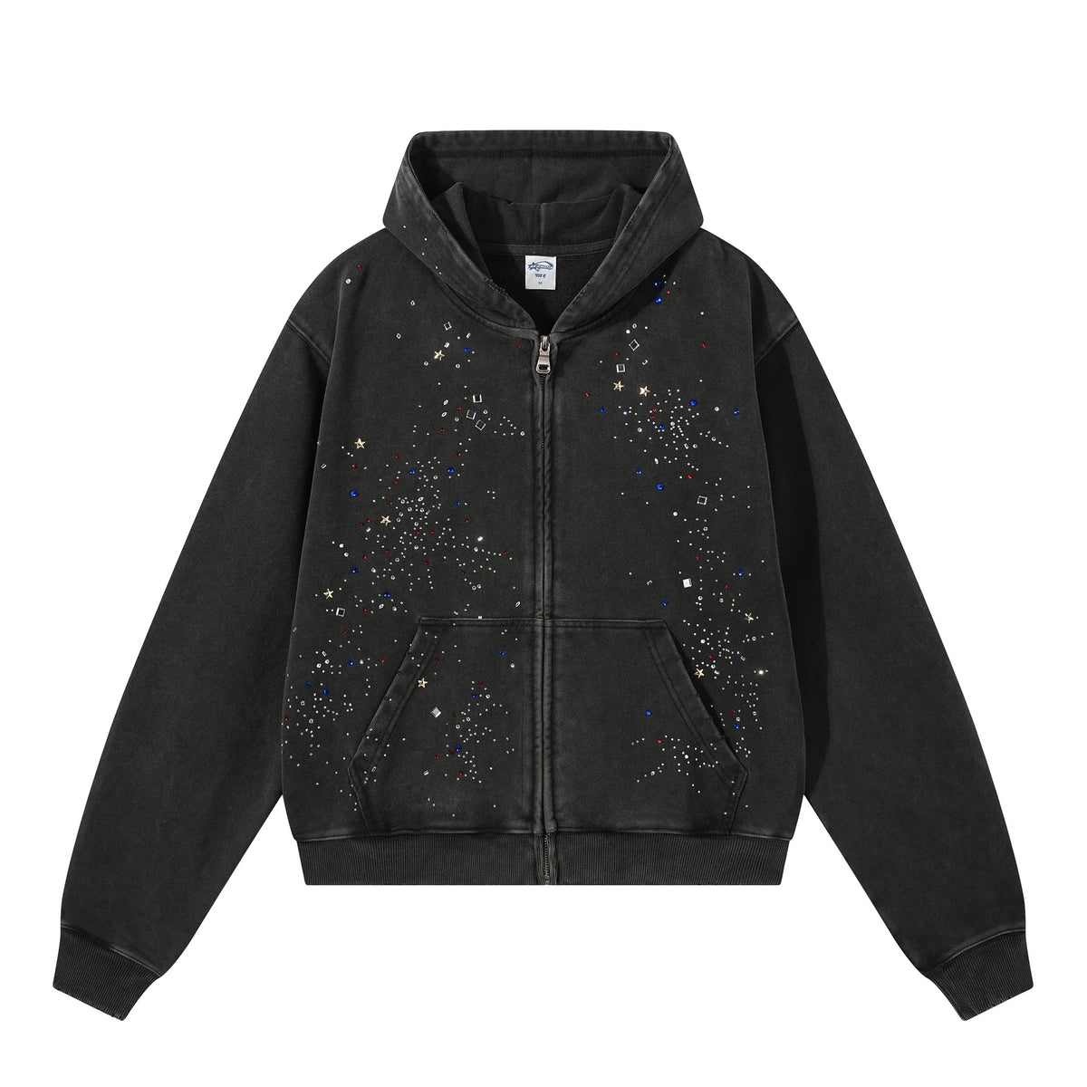 Rétro Hoodie pour hommes avec un fini lavé de neige