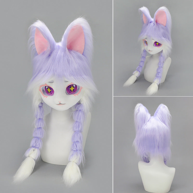Tête d'animal en peluche de fourrure