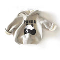 Caricature Panda Plus Velvet Manches longues à capuches parent-enfant