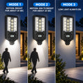 Solar Powered Motion Sensor Outdoor Light W7114 1 Noir pour Garden Yard Street Wall LED