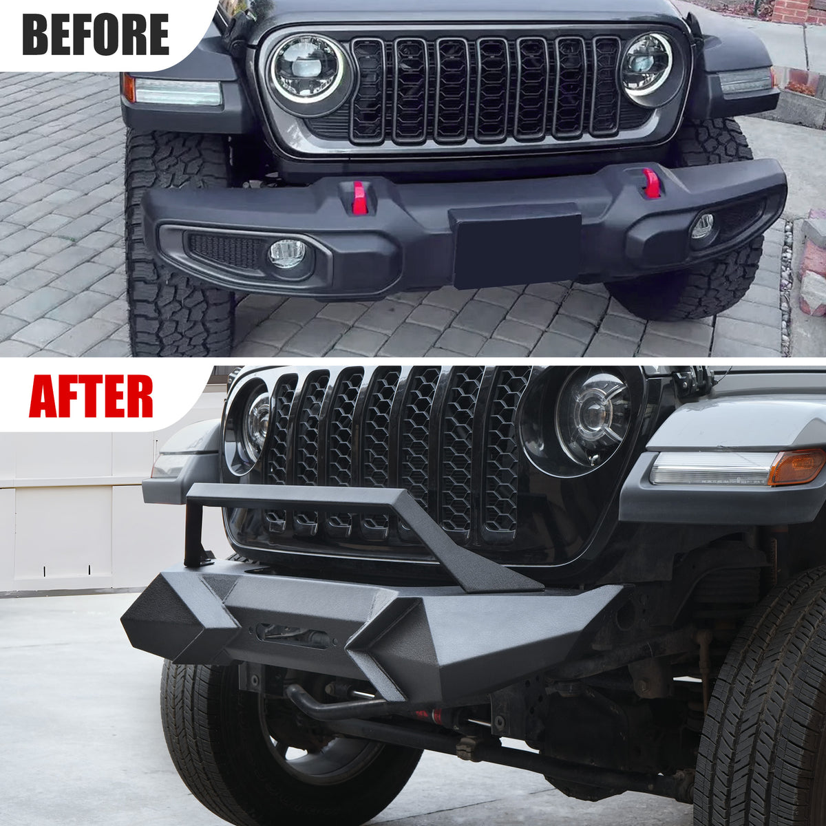 Bumper avant avec plaque de treuil compatible avec Wrangler JK