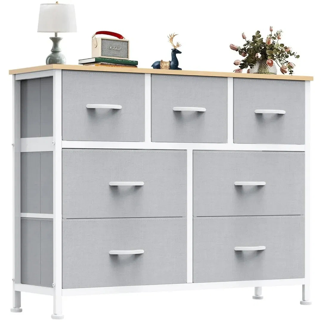 Desser pour chambre à coucher avec 7 tiroirs de tissu Rangement organisateur Clotes de poitrine pour vivre