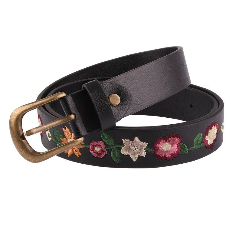 Décoration de fleurs brodées Ceinture Femme Vintage