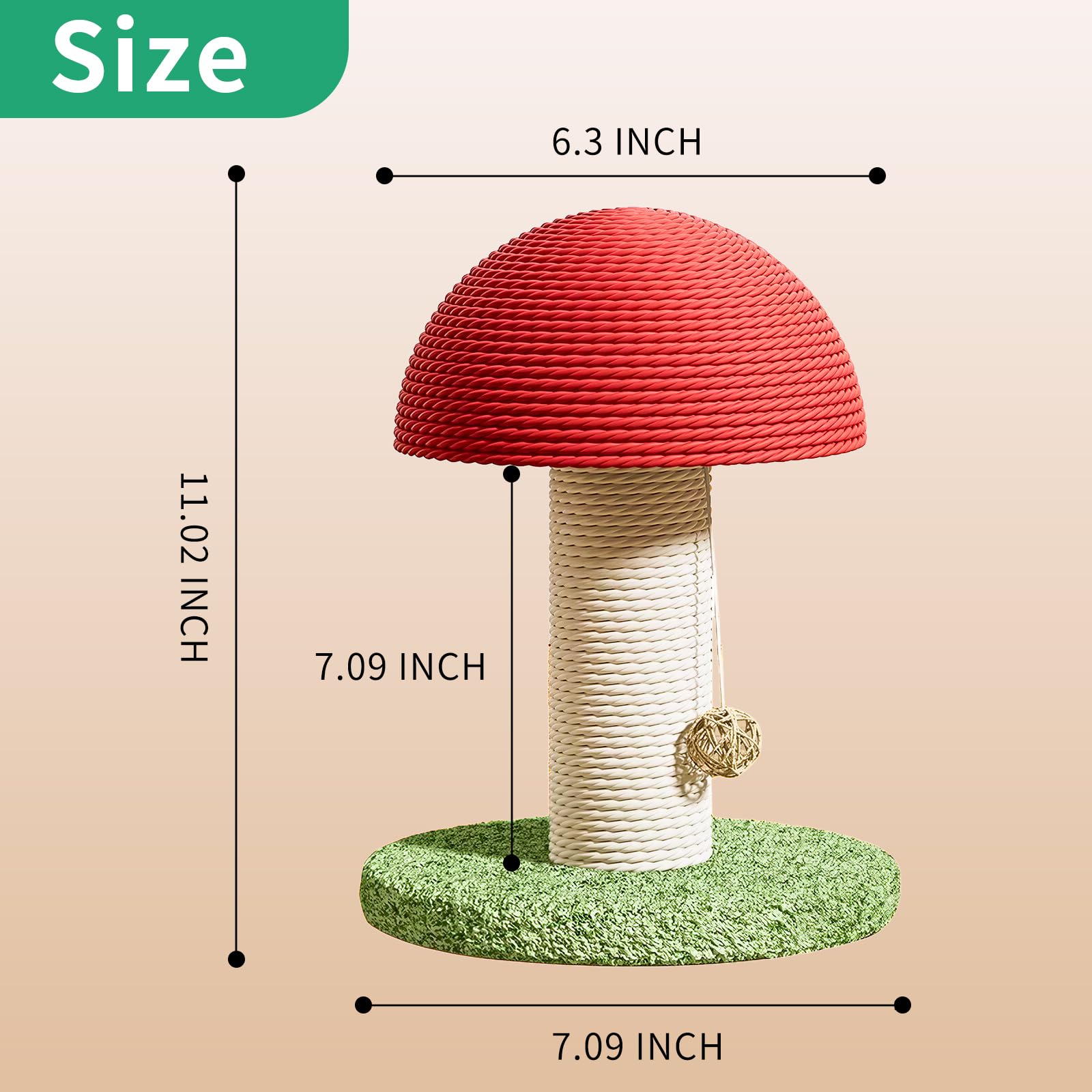 Champignons Cat Scratching Post 11inch pour chaton et petits chats