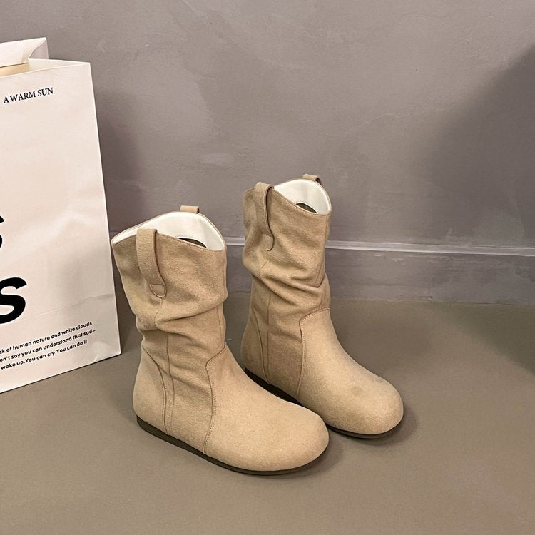 Bottes de cheville de style lazy pour femmes