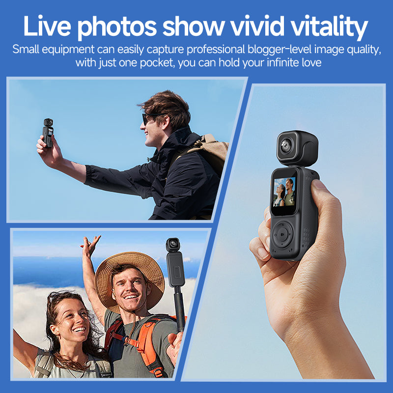 Panoramic Sports Camera Handheld DV Outdoor HD 4K Dual Lens Cycling Recorder Caméra