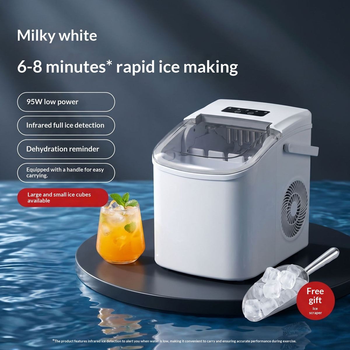 Smart Mini entièrement automatique fabricant de glace ronde