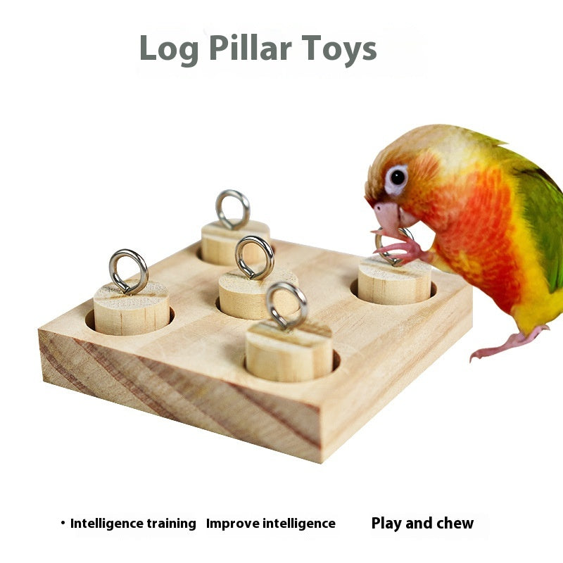Bird Parrot Jouet éducatif Insert en bois Colonne Puzzle Couleur Module cylindrique