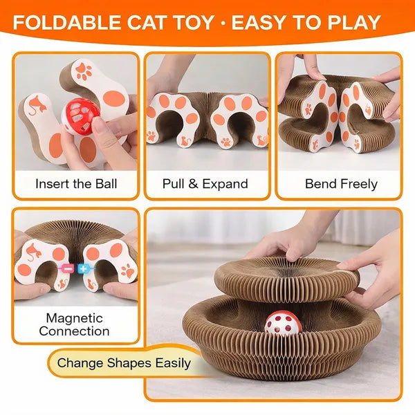 2PCS Kitty Curls Cat Toy - Accordéon pliable Cat Scratcher WithBall - Magic Organ Cat Scr