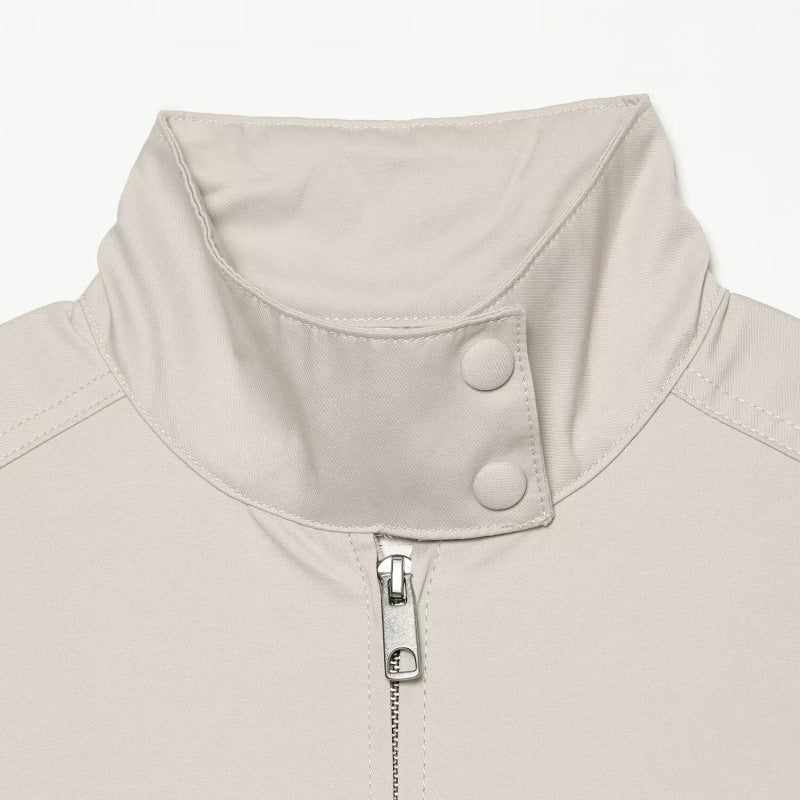 Rétro Chic Collier Chimney Loose Raccordant Veste à manches longues polyvalente