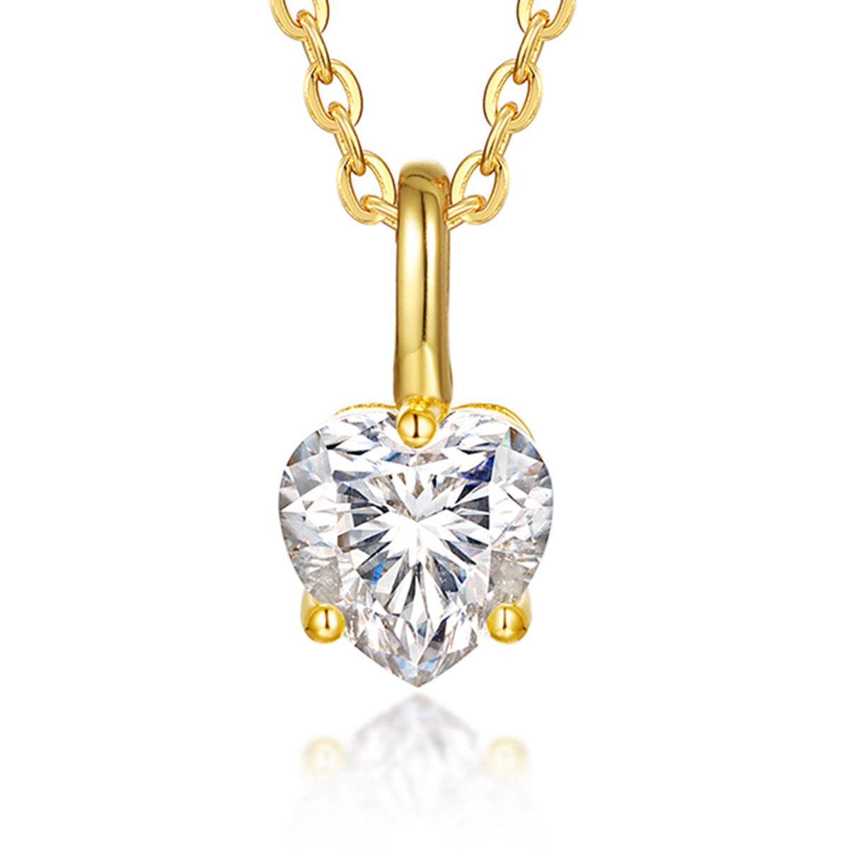 S925 Argent plaqué or 6x6mm Collier en mousse 45cm D Couleur VVS1 GRA Certifié boîte cadeau