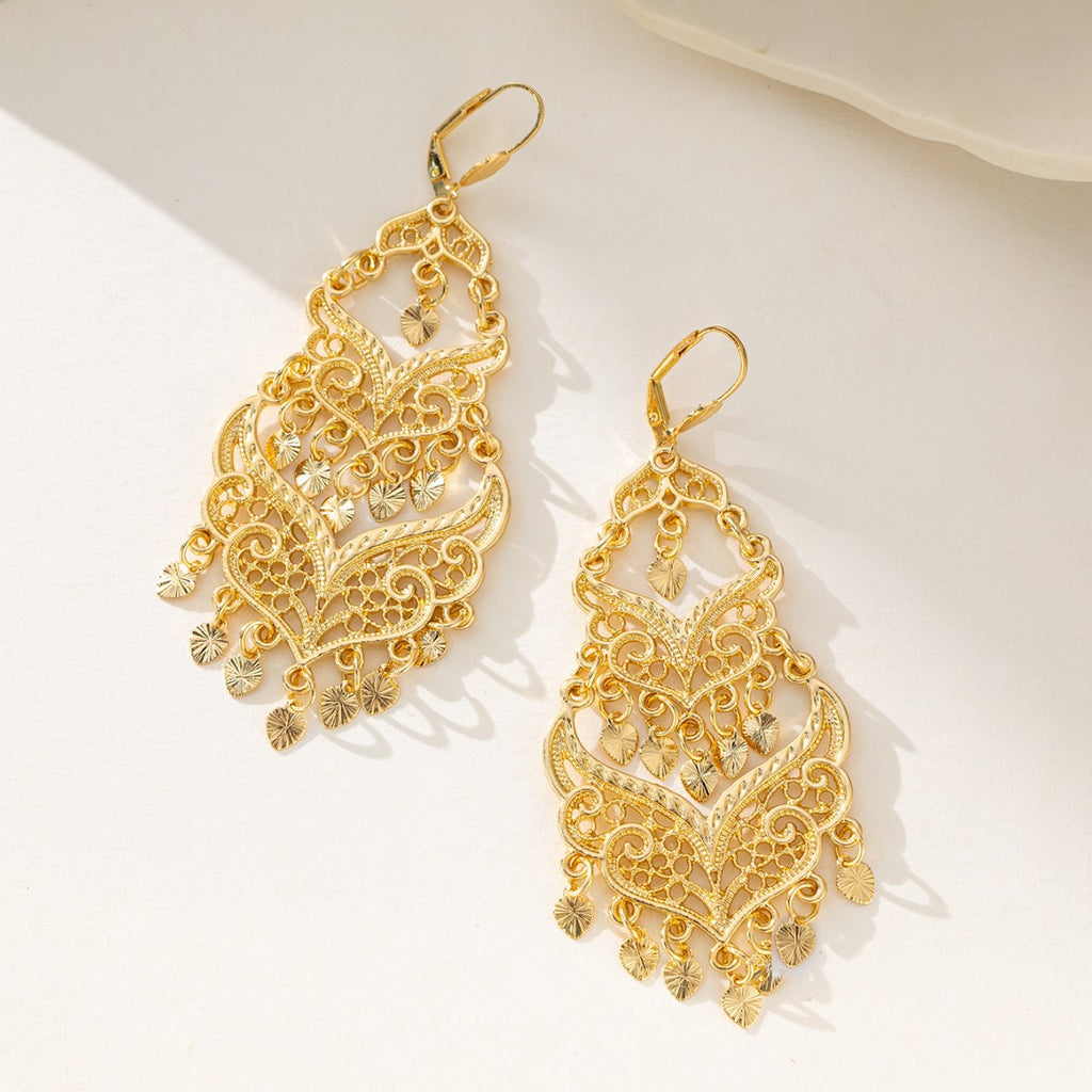 Boucles d'oreilles du Moyen-Orient plaquées or