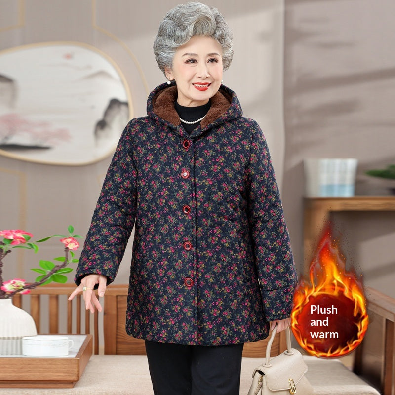 Manteau rembourré en coton d'hiver pour femmes d'âge moyen et âgées