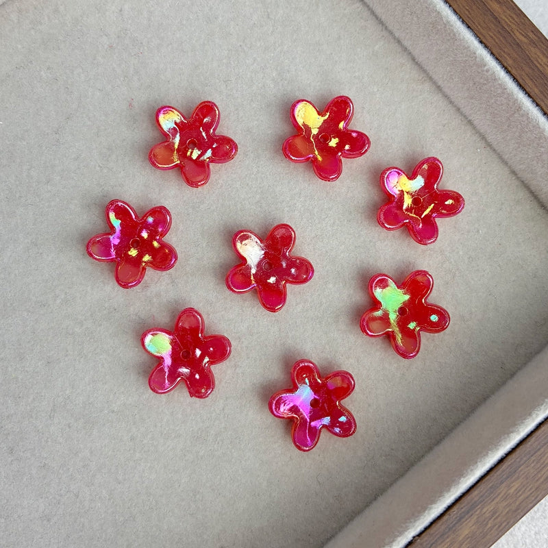 Perles de fleurs d'étoiles 5-Petal translucides