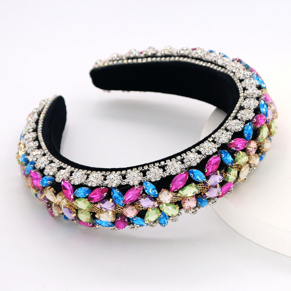 Bandeau européen et américain de luxe de style cour en diamant