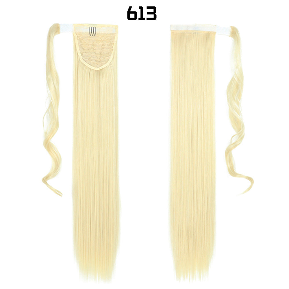 European And American Long Straight Cheveux Velcro Ponytail