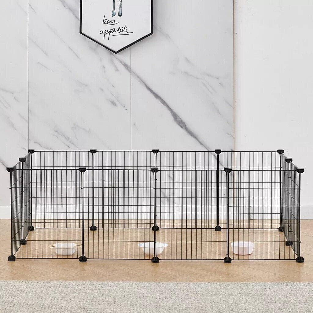 12 Panneaux Pet Dog Playpen Puppy Rabbits Jouer Pen fil métallique Run Cage Crate Fence