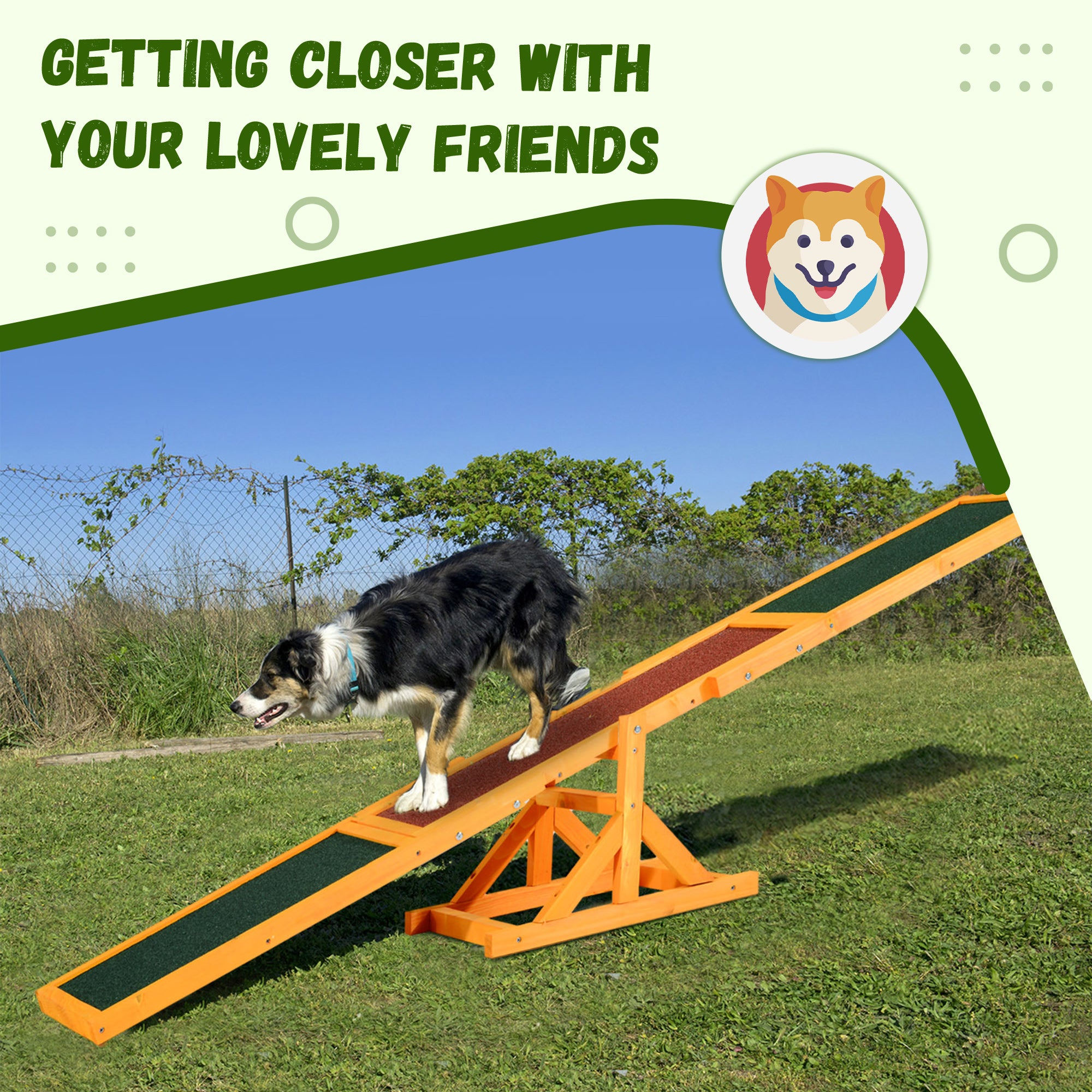 Agilité chien en bois Seesaw pour l'entraînement d'équilibre et l'exercice