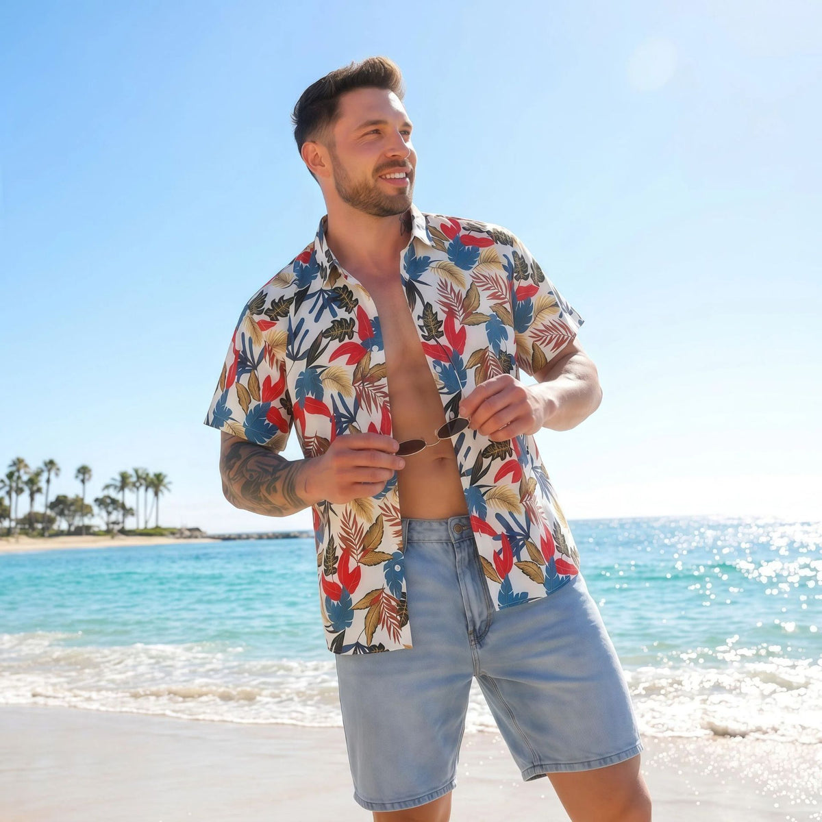 Jiana se spécialise dans la fourniture de chemises de plage hawaïennes de style européen et américain pour les hommes