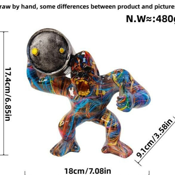 Huile Créative Drum Gorilla Ornement
