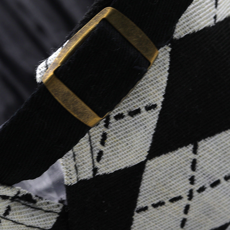 Chapeaux d'avant-garde à courte bride retro Plaid