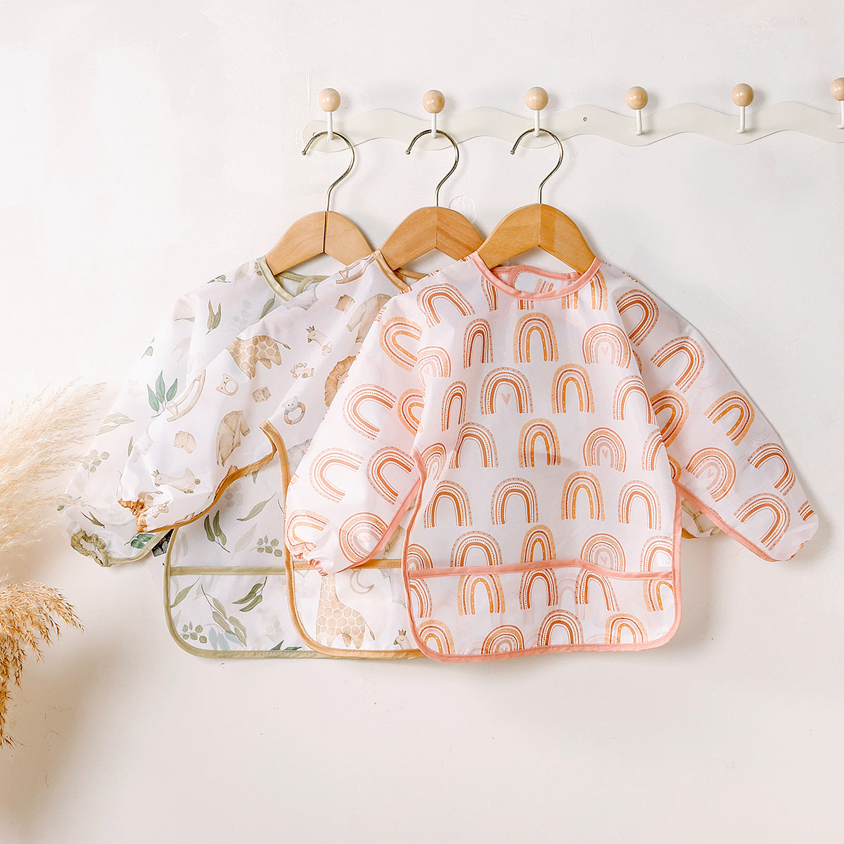 Coverall manches longues Reversible Baby Bib Gown
