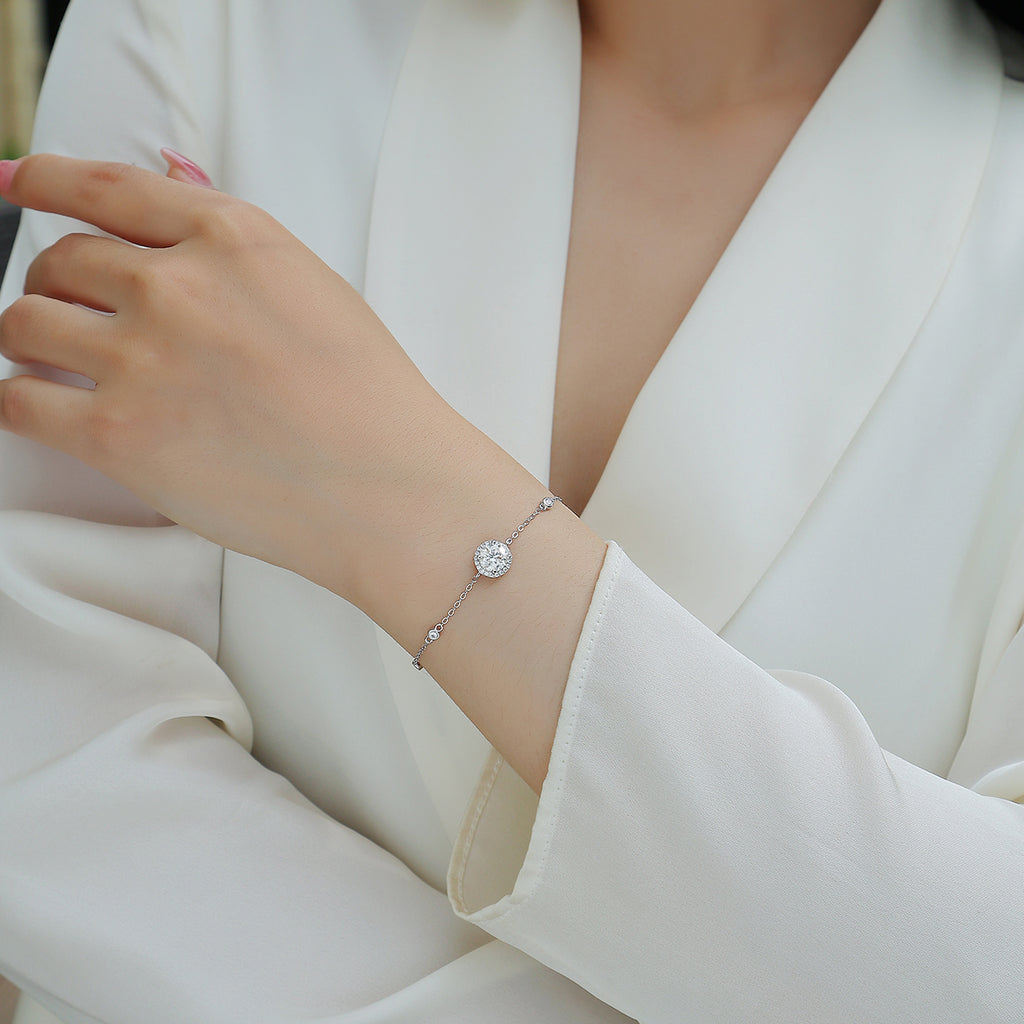 S925 Bracelet en argent 1,5g Moissanite