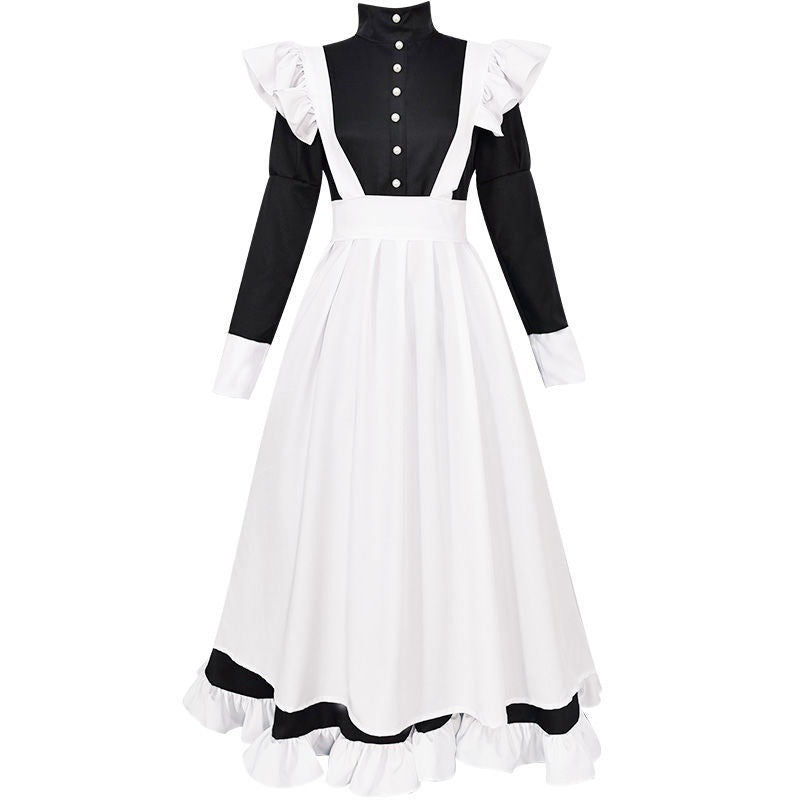 British Style Pearl Thread Long Café Maids Robe d'oreille Cat Uniforme
