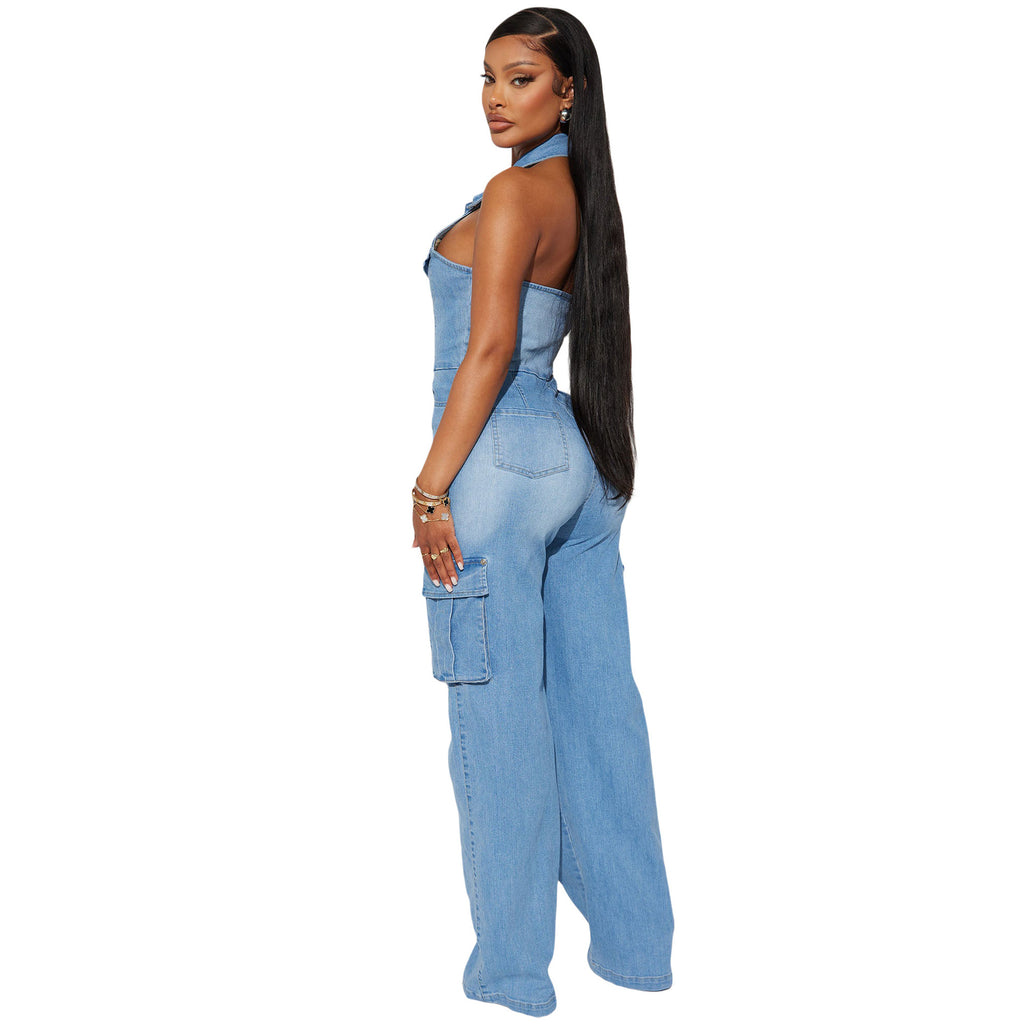 Maillot de saut en denim pour femmes
