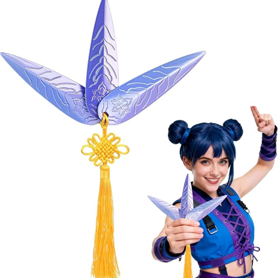 Ensemble 3PCS Halloween Hunter Dagger Prop avec Tassels - Armes de jouets en plastique sans danger pour le cosplay