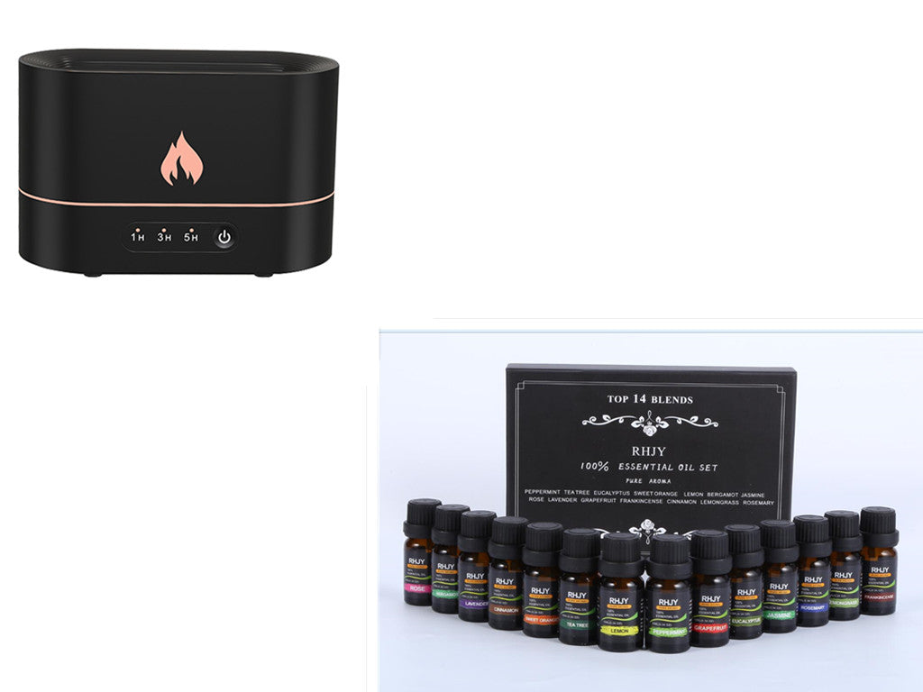 Siming Flame Aromatherapy Machine Accueil Chambre à coucher Atmosphère silencieuse Humidificateur de lumière Flame Di