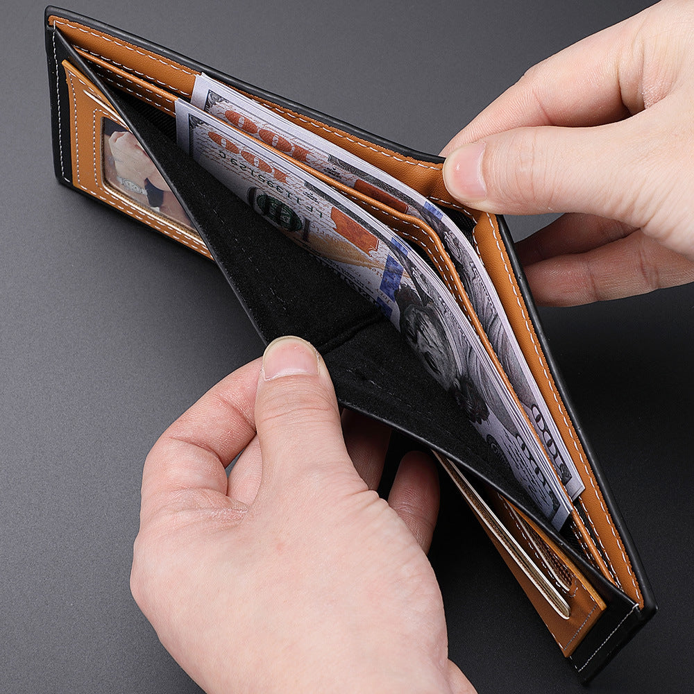 Porte-cartes en fibre de carbone pour homme Fermeture éclair en une seule pièce