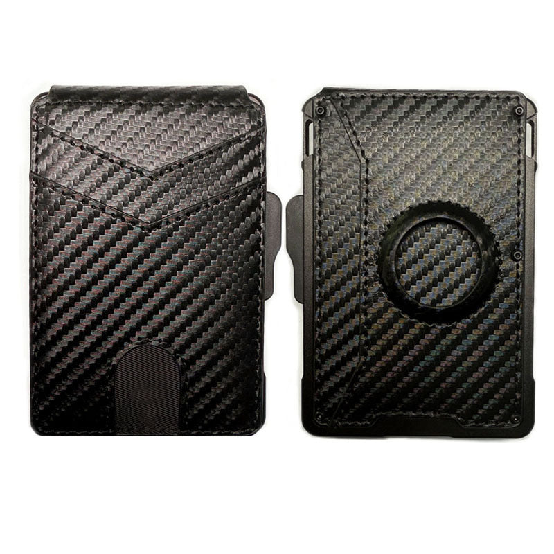 Porte-cartes pour hommes Portefeuille Cartouche en fibre de carbone de grande capacité