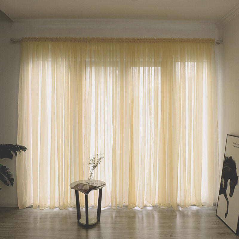 Simple et moderne Balcon Couleur Solide Rideau de Gauze