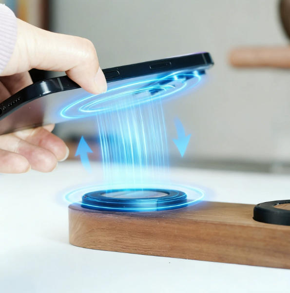Chargeur rapide sans fil sans fil noir massif pour téléphones