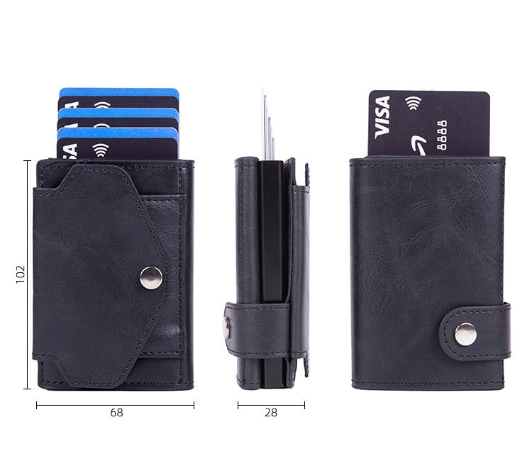 Support de carte RFID anti-scan PU en cuir de pièce de monnaie Démagnétisation-Proof portefeuille multi-carte