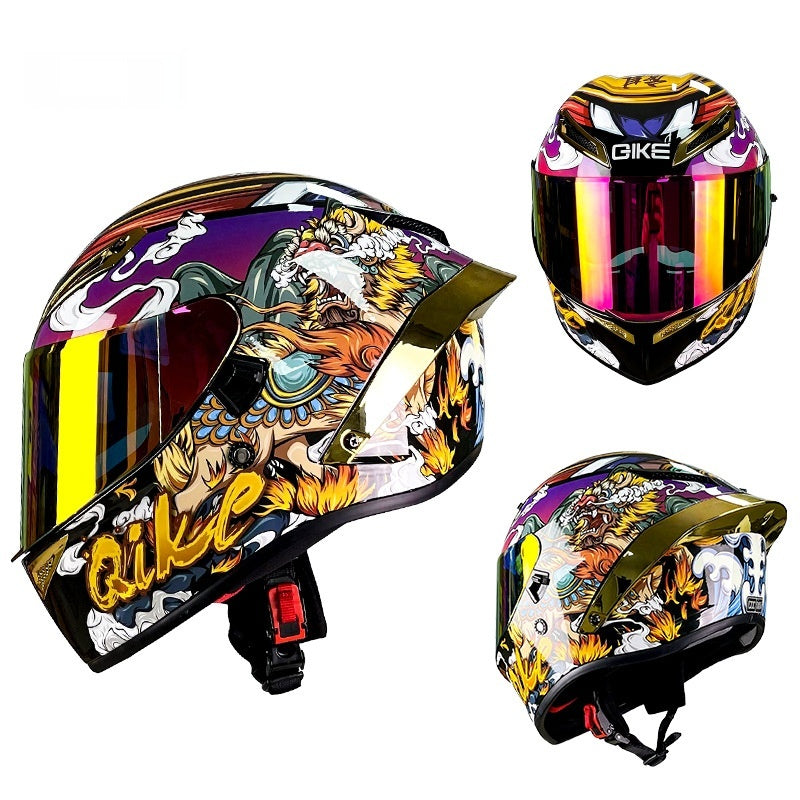 Universal Double Lens Grand casque de queue Bluetooth Moto Knight