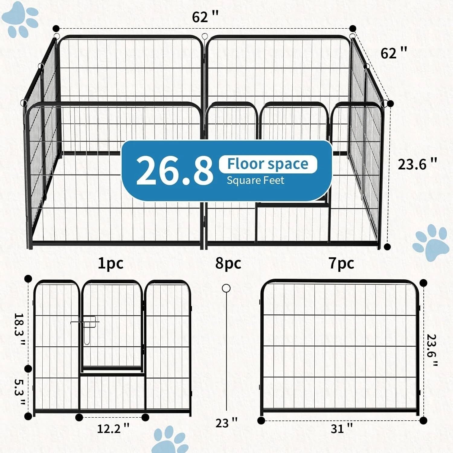 Aire extérieure pour chien Playpen