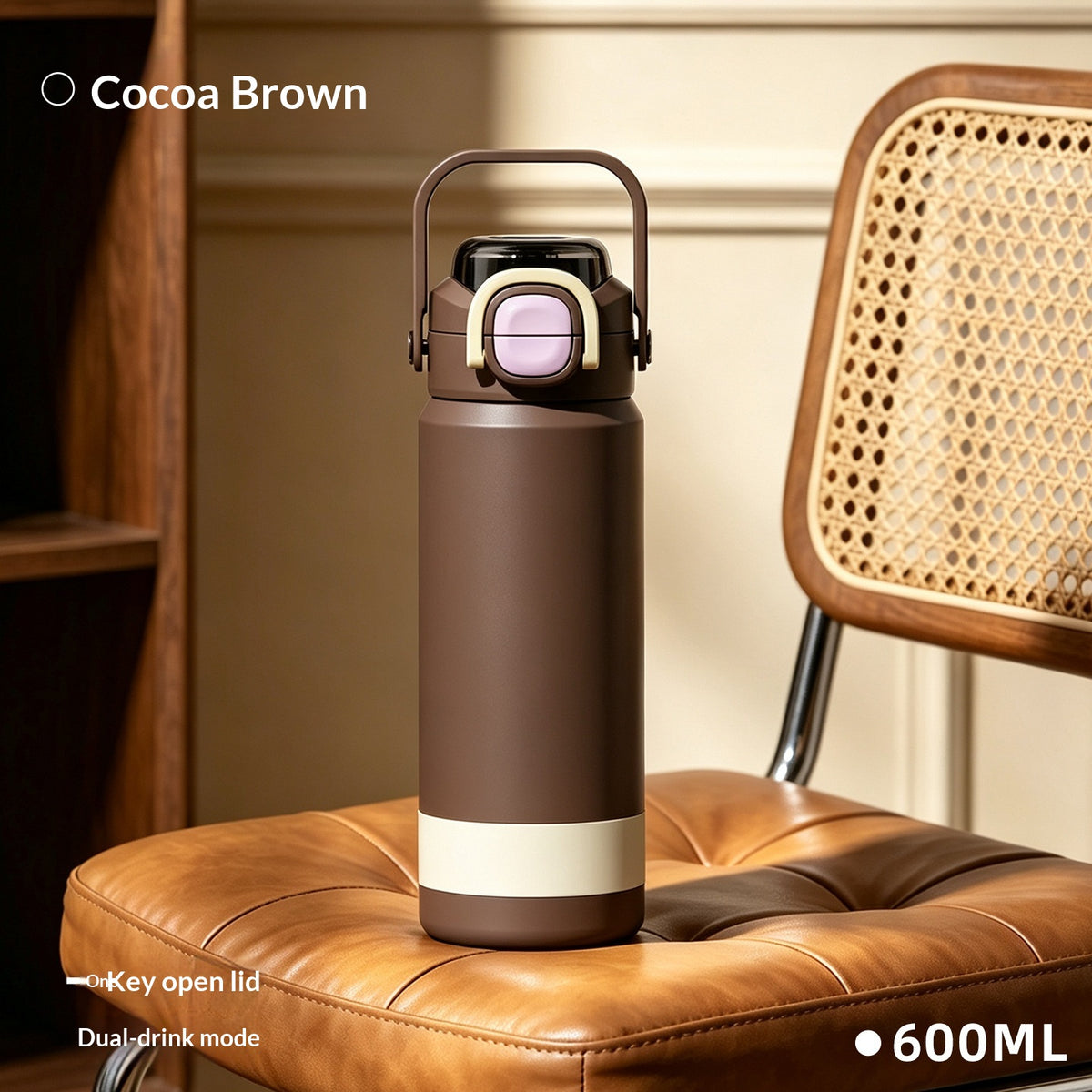 Bouteille d'eau isolante en acier inoxydable portable pour sports de plein air