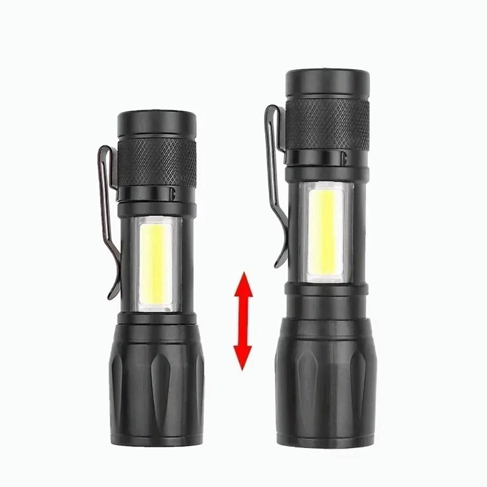 Lampe de poche de torche télescopique lampe de poche rechargeable stylo lampe USB de charge lampe de travail pour le camping