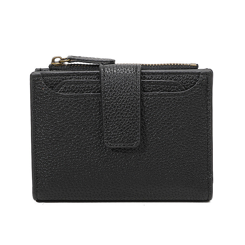 Purse fonctionnelle de pièce avec un portefeuille en cuir à anneaux pour les femmes
