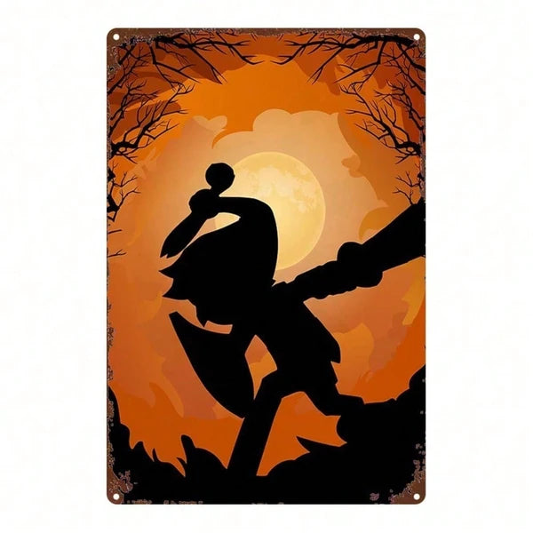CIFbuy Halloween Lien Silhouette métal panneau 8x12 pouce