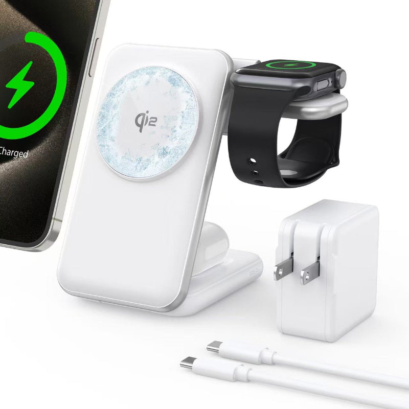 Chargeur sans fil pliable 25W 3-en-1 pour Smartwatches Téléphones