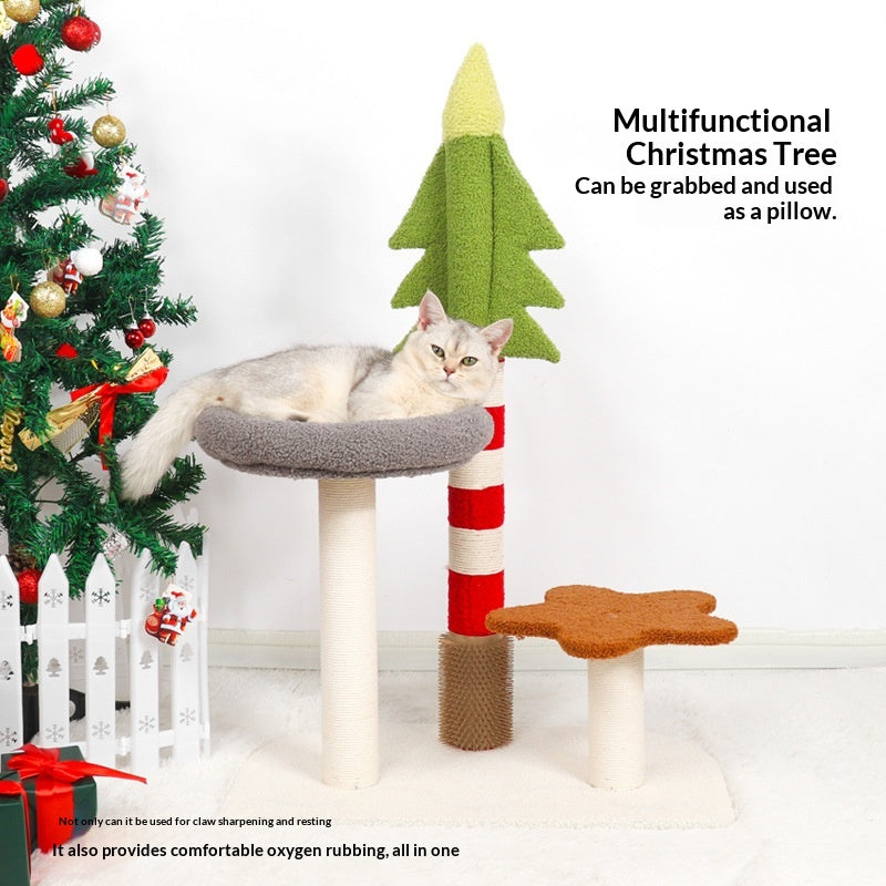 Promotion de l'arbre de Noël Chat cadre d'escalade Sisal tout-en-un Cat Scratching Post