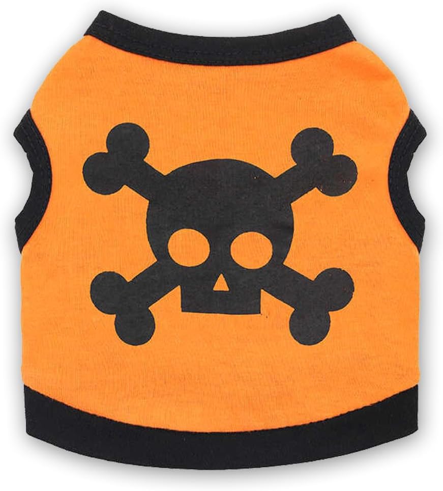 Chien Vest Crâne Bones Halloween Cosplay Dog Tank Top Couleur Blocage Stretch Cats Costumes