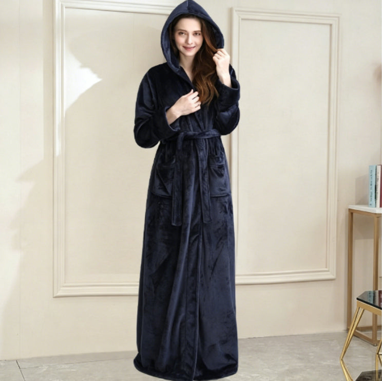 Warm and Soft Hooded Fleece Robe for Couples