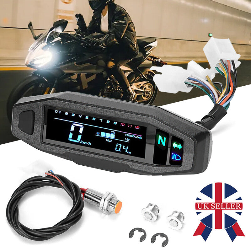 Capteur de jauge de mesure du compteur numérique de vitesse LCD universel de moto