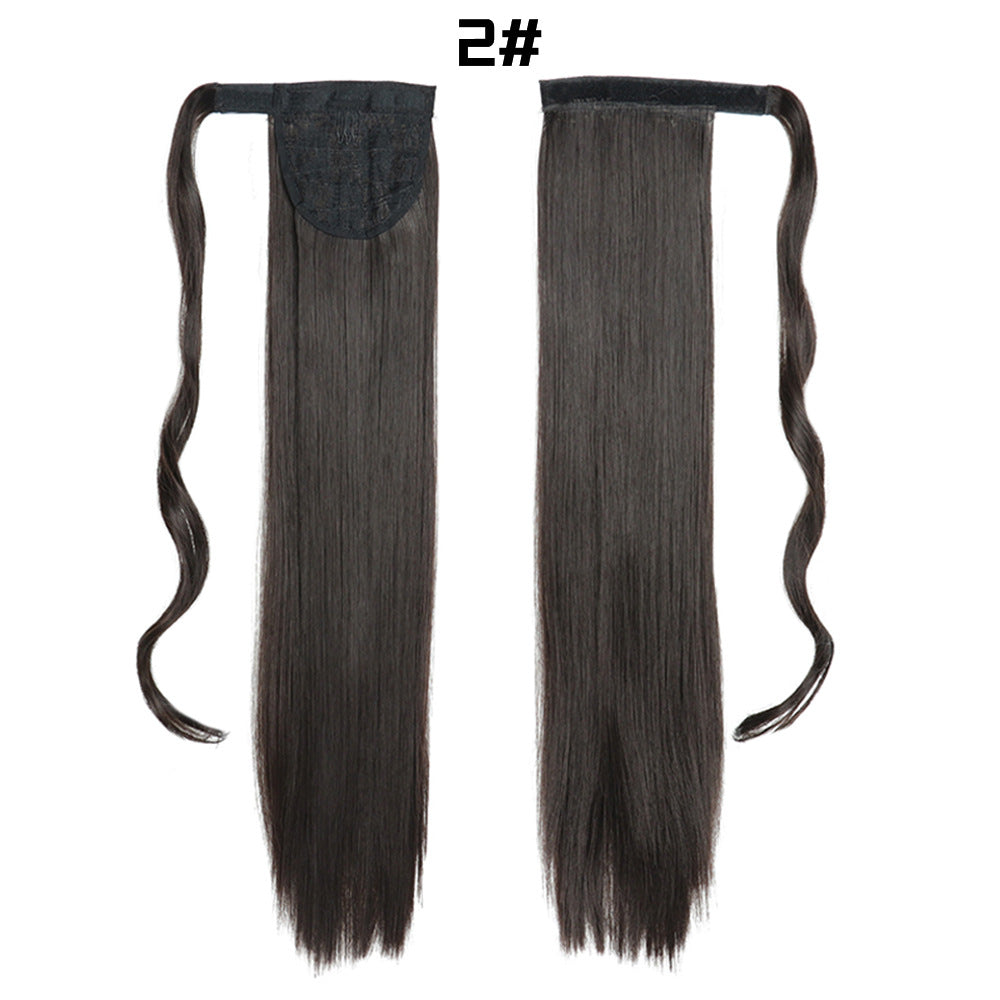 European And American Long Straight Cheveux Velcro Ponytail